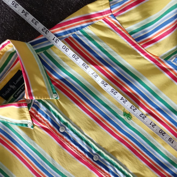 🌞VTG Ralph Lauren🌞 - Yellow/Multi Stripe L/S Button Down - Picture 10 of 11